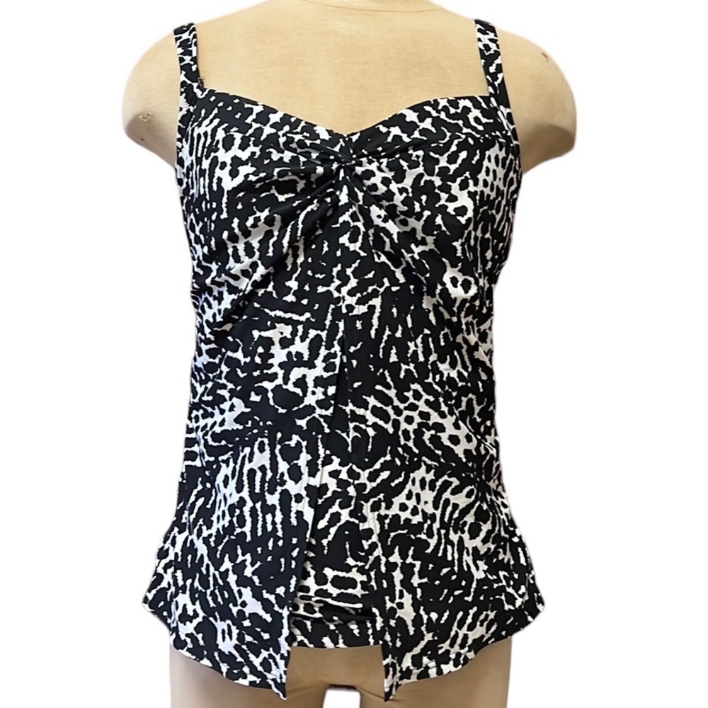 Lands End Tankini Top Swimsuit Swim Underwire Tummy Control 12